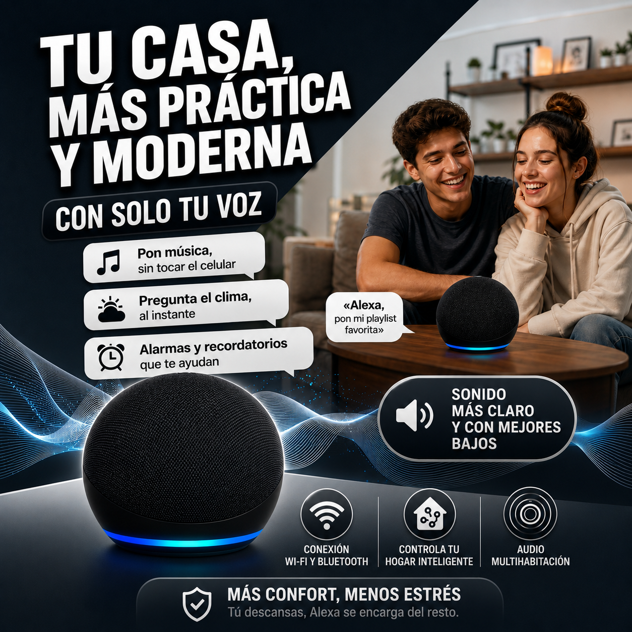VoxHome® — Parlante Inteligente con Asistente de Voz