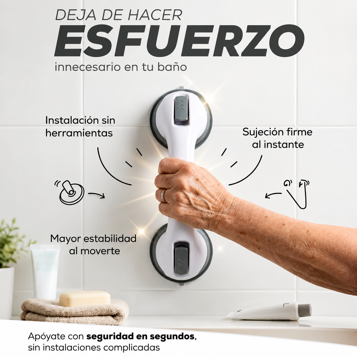 "2x1" Barra Anticaídas de Seguridad para Baño y Ducha