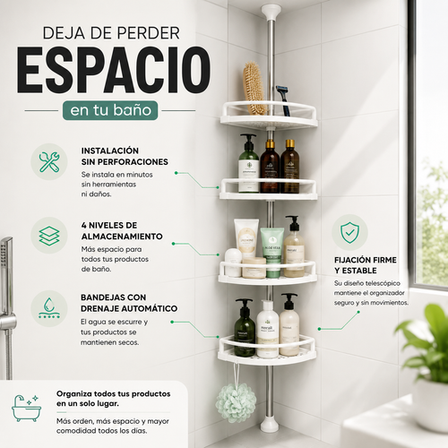 ORGANI TOWER™ - Esquinero Organizador De Ducha Y Baño
